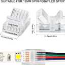 Flutesan 20 Pcs 5 Pin 12 mm LED Strip Connector RGB Lights Waterproof Adapter 22 Awg Wires Connector for Strip Light Unwired Gapless Track 5v 12v 24v