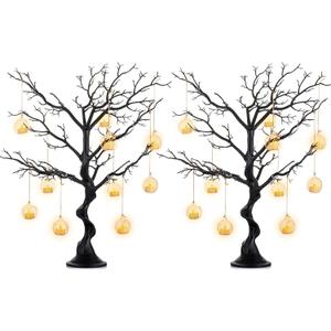 Sziqiqi Resin Artificial Tree for Tree Centerpiece, Home Decoration, Wedding Centerpiece, Creative Ornaments Display 30 inches (30 inch x 2, Black)