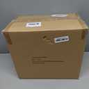 MUMTOP Christmas Village House with Flying Reindeer, Light Up Animated Town Building with Santa Sleigh for Indoor Holiday Xmas Tabletop Decor