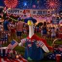 4th of July Porch Goose Outfits, Patriotic Goose Clothes for 23" Goose Statue, Independence Memorial Day Goose Costume with Funny Patriotic Cape for Front Yard, Lawn, Outdoor Patio 250th Anniversary