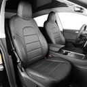 overdream Leather Seat Covers Custom Fit for 2026 Tesla Model Y Long Range (Premium) Only,Not for Standard,Armrest Covers Included,Breathable Waterproof Car Seat Protector(Full Set,Black)