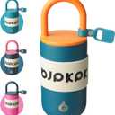 BJPKPK Insulated Stainless Steel Tumbler Cups 13oz Travel Coffee Mug With Lid And Handle,Dark Blue