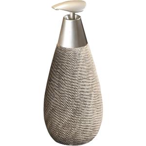 LuxFlowing Exquisite Ceramic Liquid Soap Dispenser for Bathroom, Simple Style Small Cute Dish Soap Dispenser with Pump for Kitchen (Gray)