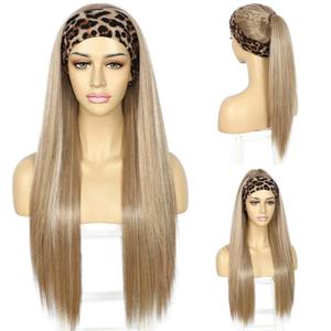SAPPHIREWIGS Straight Headband Wigs for Women Long Straight Highlight Natural Blonde Synthetic Wigs Heat Resistant Natural Looking for Daily Use 26 Inch
