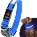Illumifun LED Dog Collar, Water-Resistant Light Up Dog Collar, Safety Dog Collar Light for Your Dogs Walking Camping(Blue, X-Large)