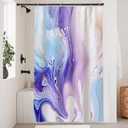 Purple Shower Curtain, Ombre Purple and Blue Marble Shower Curtain for Bathroom Waterproof Abstract Shower Curtain Set with Hooks, 48x72 Inch