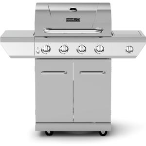 Nexgrill 4-Burner Propane Gas Grill in Stainless Steel with Side Burner, 60000BTUs, 626 sq. in. Cooking Space, Perfect for Outdoor Cooking & Grilling, Patios, BBQ, Backyards, Silver, 720-0830H