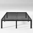 California King Bed Frames No Box Spring Needed, Metal Platform Cal King Bed Frame with Round Corners, Easy Assembly, Noise Free, Black