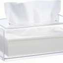 Clear Acrylic Tissue Box,Rectangle Disposable Paper Facial Holder with Lid,Dryer Sheet Container Napkin Organizer for Bathroom, Kitchen and Office Room Decor
