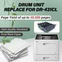 Drum Unit Replacement for DR431CL, Compatible with Brother Printer HL-L8260CDW HL-L8360CDW HL-L8360CDWT HL-L8360CDWMT MFC-L8610CDW MFC-L8900CDW, 30000 Page Yield, Replace# DR-431CL