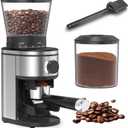 Coffee Grinder, Electric Conical Burr Grinder with 30 Grind Settings for 2-12 Cups, Adjustable Burr Mill for Home Use (Brushed Stainless Steel)