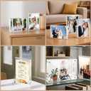 JOHOUSE 2 Pack 4 x 6 Acrylic Picture Frames, Double Sided Magnetic Photo Frames Self Standing Frameless Transparent for Desktop Display Gifts for Women