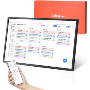 15.6" Digital Calendar Chore Chart  1080P Full HD Interactive Touchscreen, Smart Family Planner, Hearth Display Digital Calendar Wall & Desk Mountable for Seamless Scheduling (Black)
