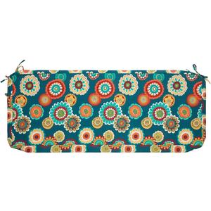 Magpie Fabrics Patio Bench Cushion Cover 48x18x3 Inch, NO Insert! Water Resistant Outdoor Loveseat Replacement Cover with Zipper (Floral Green)