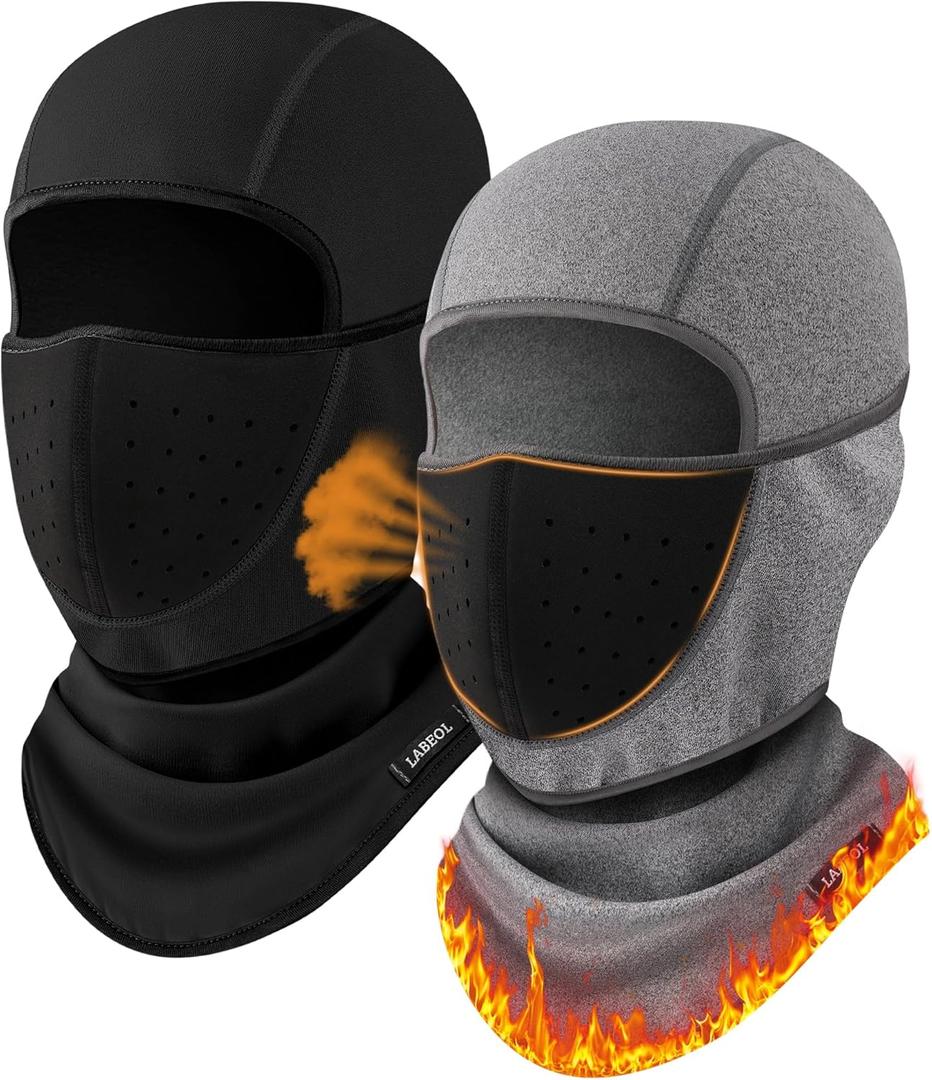 Labeol Winter Balaclava Ski Mask with Breathable Mesh Mask, Warm Face Cover for Men Women Cold Weather Skiing Cycling (Gray)