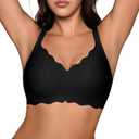 Bras for Women No Underwire - Wireless Seamless Bralettes with Support Padded Full Coverage Comfortable Tshirt Bra (Medium, Black)