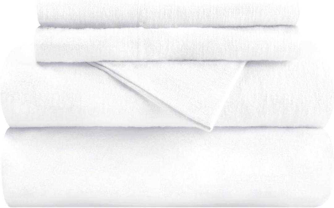 Superior Flannel-SH Sheet Set, Queen, White