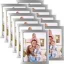 Giftgarden 8x10 Picture Frame Silver Set of 12, Multi Modern 8 by 10 Photo Frames Bulk for Wall or Tabletop Display