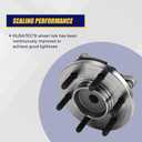 KUSATEC 515117 Front Wheel Bearing and Hub Assembly Compatible with 2009-2010 Ford F-150, 6 Lug Bolts w/ABS