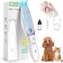 Vacuum Dog Paw Trimmer, Low Noise Paw Trimmers for Dog's Feet with Hair-Suction, Safety Cordless Electric Dog Clippers for Grooming, Rechargeable Cat Shaver for Paws, Ears, Face (White)
