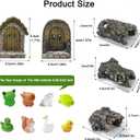 42 Pcs Miniature Fairy Garden Accessories, Fairy Door, Miniature Tree Stumps and Tiny Resin Animal with Moss for DIY Craft, Lawn, Fairy Garden Decor