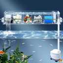 Premium Multi-Layer Aquarium Filter for 5 to 30 Gallon Fish Tanks: Oxygenating Water Wheel, Low-Noise Operation, Dual-Sided Suspension, Transparent (X-Large (30-50 Gallon))