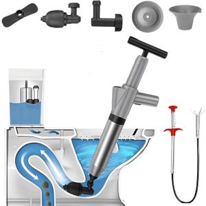ROYAL Toilet Plunger, High Pressure Toilet Plunger,Toilet Auger Air Drain Blaster with Real-Time, Heavy Duty Plunger for Bathroom and Plumbing Clogs (Grey)