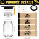 TREWAVE 4 Sets Graduation Centerpieces for Tables - Class of 2026 Graduation Decorations, Glass Mason Jars with Grad Caps & LED Lights for College High School Party Table Decor, Congrats Grad Gifts