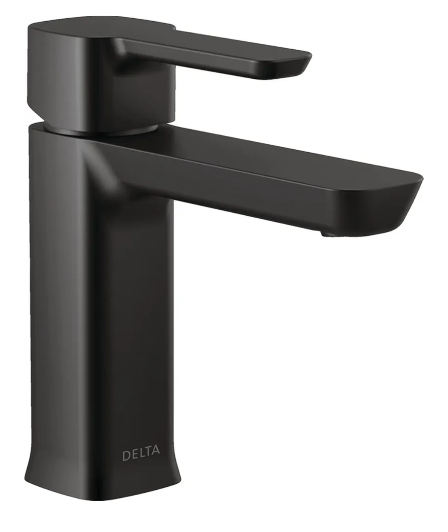 Delta 581LF-BLGPM-PP Modern Bathroom Faucet, 1.0 GPM Water Flow, Matte Black, 1.0
