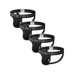 BSHETR Men's Jockstraps Athletic Supporters 4-Pack Cotton Work Out Underwear, XXL BSHETR Men's Jockstraps Athletic Supporters 4-Pack Cotton Work Out Underwear, XXL