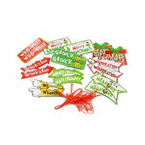 18PCS Grinch Christmas Tree Ornaments Hanging Decorations for Xmas Home Indoors