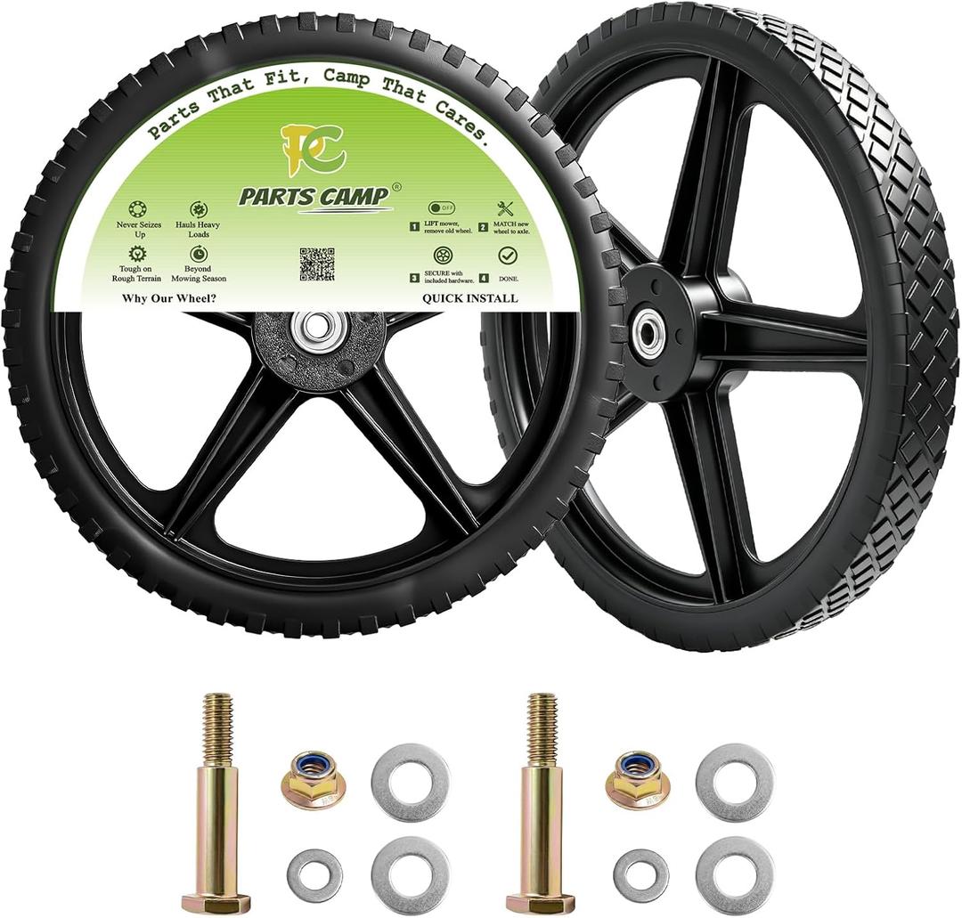 Parts Camp 16" Lawn Mower Wheels 16 x 1.75" Spoked Plastic Cart Wheels