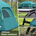 CAMPROS CP Upgraded 6 Person Camping Tents, Waterproof Family Tent | Larger Mesh Windows & Door, Double Layer, Easy Set Up, All-Season Dome Tent with Top Rainfly & Carry Bag