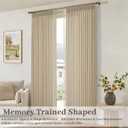 Linen Beige Pinch Pleated Curtains 80 Inches Long 2 Panels Set for Living Room Bedroom, Pinch Pleated Light Filtering Back Tab Drapes Neutral Modern Farmhouse Window Decor 80 Inch