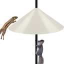 19 Inch Wide Squirrel Baffle for Bird Feeder Pole, Outside Pole Mount Stopper & Bird House Guard for Outdoor Shepherds Hook, Beige, 1 Pack