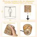5.0 x 5.0in Chandelier Shades Set of 6, Small Rattan Lamp Shades Clip on Bulb, Boho Lamp Shades Replacement, Mini Cylinder Woven Lampshade, Clip on Lamp Shade for Floor Lamp Pendant Light Wall Sconces
