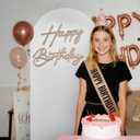 2 x Happy Birthday Sign and Sash Set - Glitter Felt Birthday Sign for Backdrop with Adjustable Rose Gold Birthday Sash for Women, Girls, Party Decorations & Photo Props