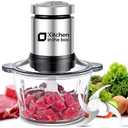 Kitchen in the box Food Processors, 400W Powerful Small Meat Grinder & Food Chopper Electric Vegetable Chopper with One 8-Cups Bowl & S Blades for Meat/fish/Vegetable/Baby Food