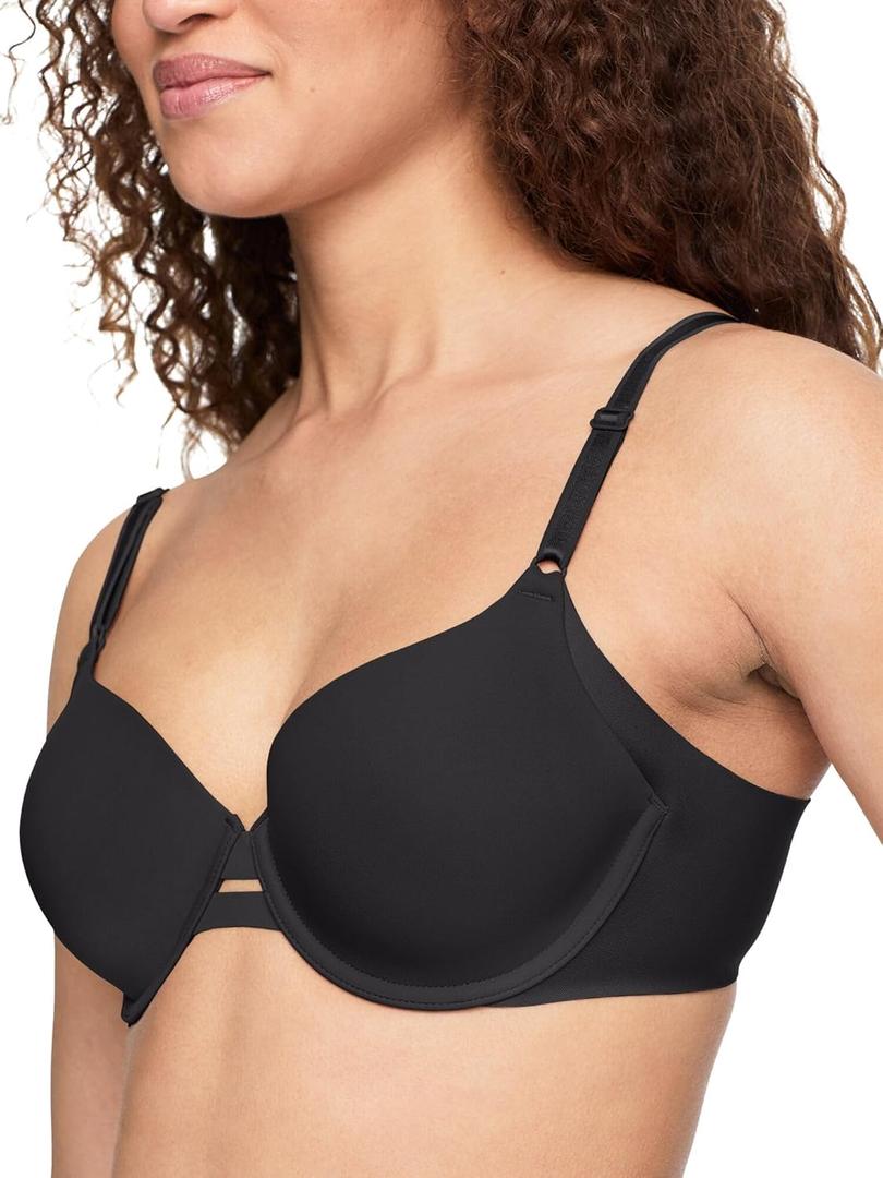 Warner's Women's Blissful Benefits Side Smoothing Underwire Bra (40D, Black)