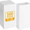 BagDream 500 Pack Paper Lunch Bags 6 Lb White Kraft Bag Small Paper Bags Grocery Sacks for Snacks, Crafts, Lunch 6 lb Capacity