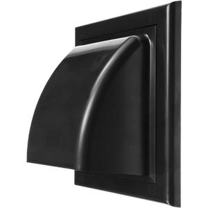 Repa Market 4 Inch Dryer Vent Cover Outside with Backdraft Damper - Black ABS Plastic Exhaust Vent Hood - Wall Vent Cover - Outside Dryer Vent Cover for Dryer Vent Hose, Bathroom Vent Cover, AC Vent