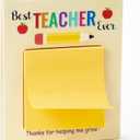 MALLMALL6 Teacher Appreciation Wooden Sticky Note Holder Gifts Desk Rectangular Notes Organizer Christmas End of Year Thank You Gift for Teacher School Classroom Supplies, 5.5 x 4.5 inches