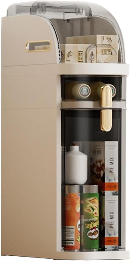 4-Tiers Narrow Bathroom Floor Storage Cabinet 18cm Plastic Drawers Organizer with Wheels Waterproof Bathroom Cabinet for Small Spaces Kitchen Laundry Living Room