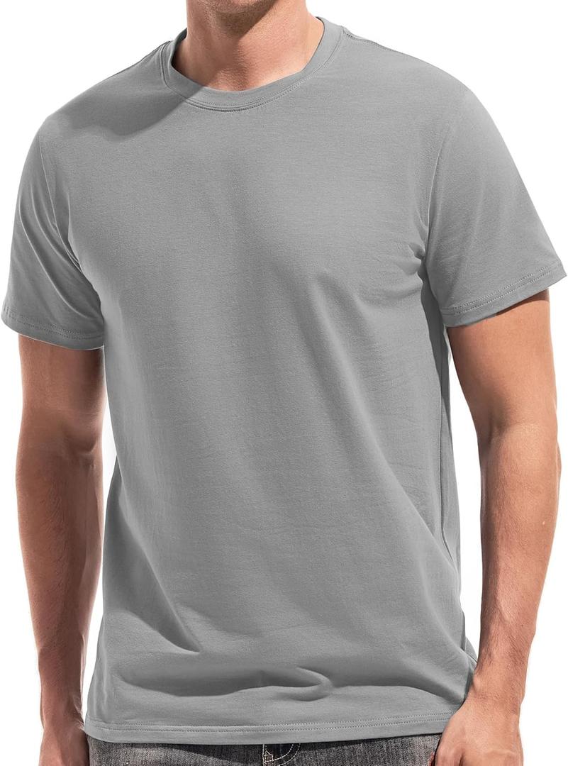 VEIISAR Mens T Shirt - Short Sleeve Crew Neck Soft Fitted Elastic Tees Fresh Classic Tshirts Color 20+ XL