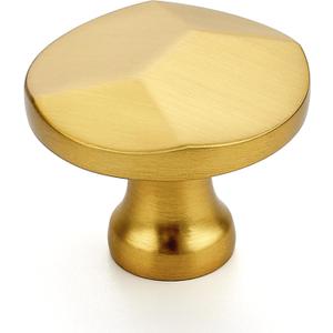 Ravinte 5 Pack Brushed Brass Round Cabinet Hardware Knobs,Solid Zinc Alloy Single Hole Drawer Pulls Dresser Knobs for Kitchen,Bathroom Furniture