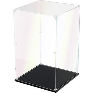 Clear Acrylic Display Case, Self-Assemble Showcase for Collectibles, Action Figures, Dolls- Alternative Glass Box for Commemorative Gifts (10x10x15.7inch, 25x25x40 cm)