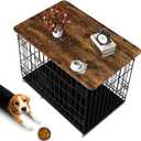 Dog Crate Topper Wood Countertop for 36 Inch Dog Cage, Dog Crate Table Topper Collapsible Dog Kennel Topper (Rustic Brown, 36 Inch)