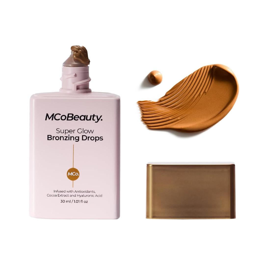 MCoBeauty - Super Glow Bronzing Drops - Effortless Face Tan with Shimmer Formula - Face Care, Bronze Drops - Contains Hyaluronic Acid, White Tea Extract, Cocoa Extract and More (1.01 Fl Oz (Pack of 1), Sun-Kissed) MCoBeauty - Super Glow Bronzing Drops - Effortless Face Tan with Shimmer Formula - Face Care, Bronze Drops - Contains Hyaluronic Acid, White Tea Extract, Cocoa Extract and More (1.01 Fl Oz (Pack of 1), Sun-Kissed)