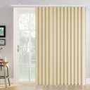 Room Divider Curtains Ceiling Curtain Track Set, Blackout Privacy Curtains Room Partition for Patio Sliding Glass Door, Living Room, Bedroom, 1 Panel Beige Drape and White Rail, W72 x L96 in