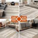 Simple Modern Vintage, Area Rug Machine Washable,Soft Floor Carpet Non Slip Non for Living Room Bedroom Home Decor Aesthetic (Beige/4x6) (Khaki)